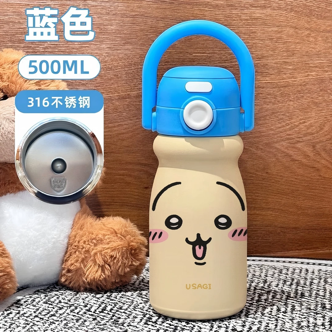 生日礼选它 316不锈钢卡通保温杯推荐，高颜值蓝盖，乌萨奇自嘲熊