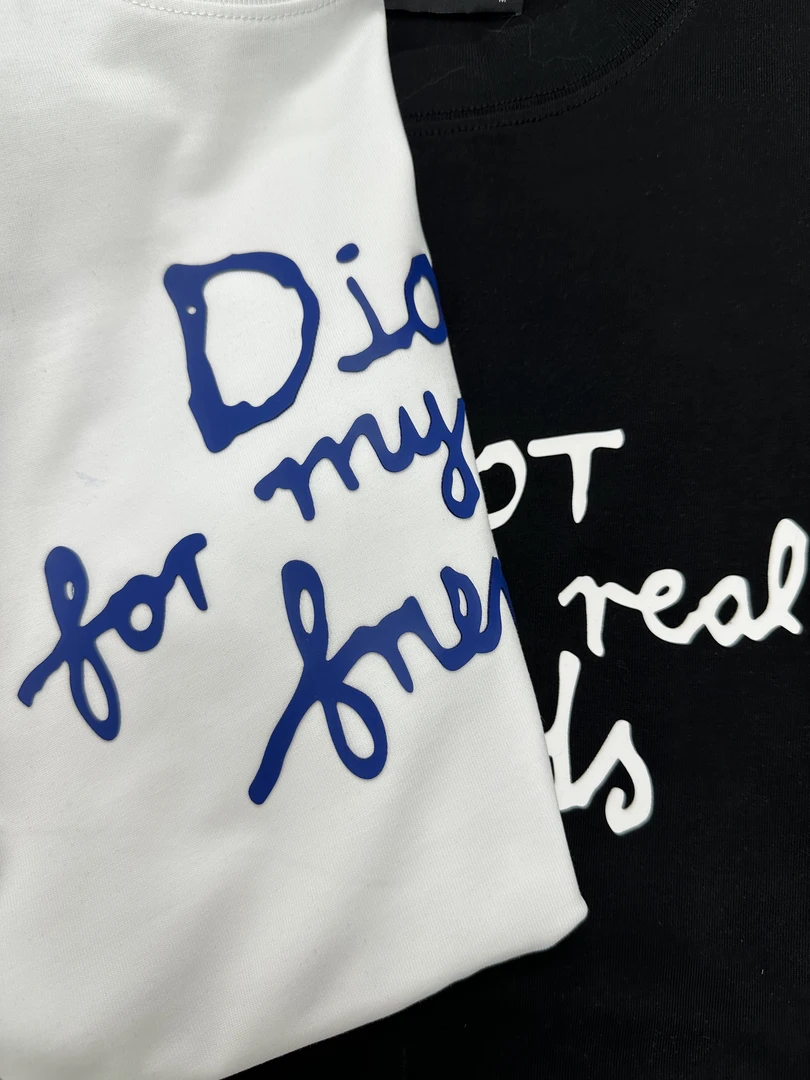 52号链接【D签名】欧洲站圆领纯棉宽松潮牌情侣同款短袖T恤855