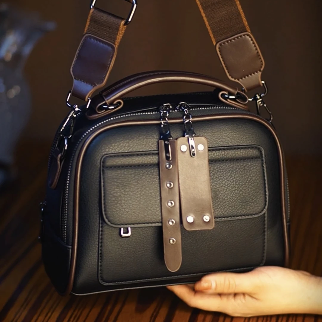 3MEILAIDENG质感大气女士手提斜挎包新款百搭多隔层大容量方包