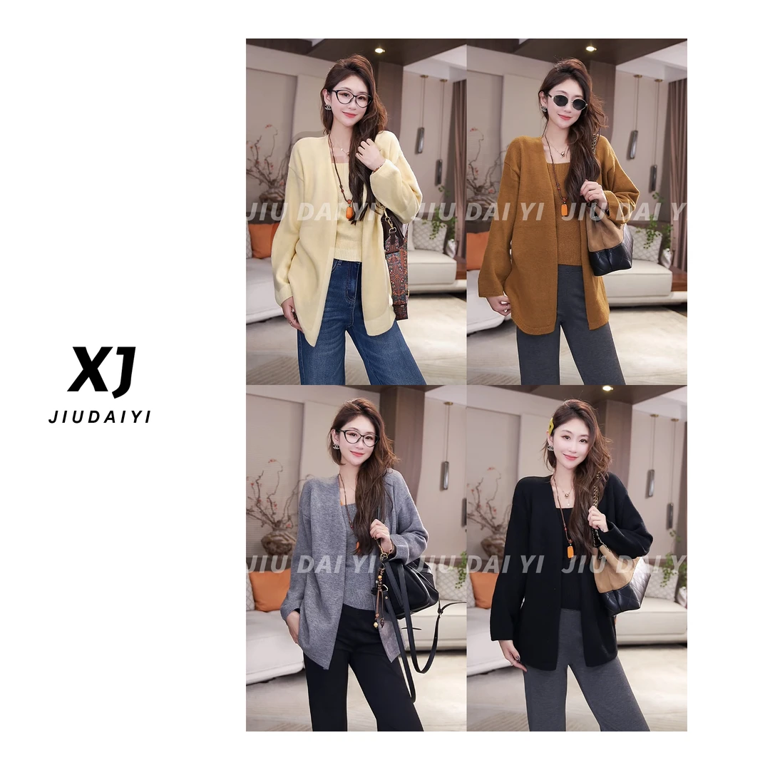 玖黛衣【时髦心机】新款时尚百搭休闲秋季上衣羊毛衫套装 TZJ45029