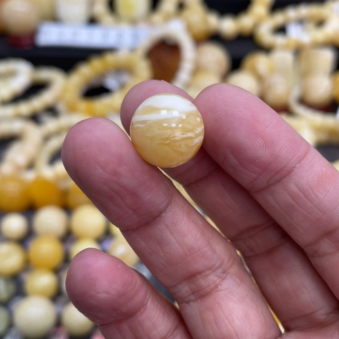 琥珀珠宝奇石未镶嵌F****）14.3mm皮色