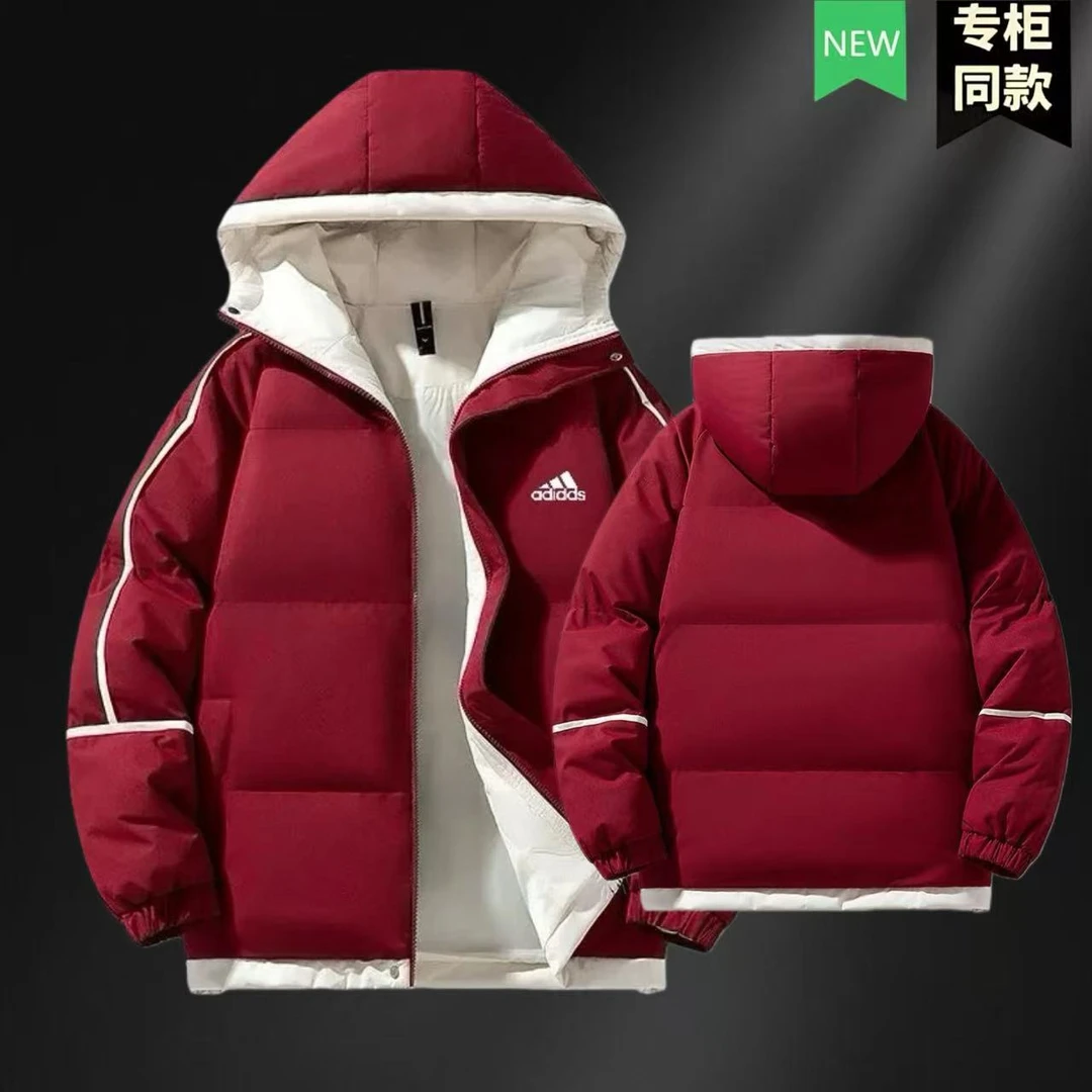 品牌冬季羽绒棉服男女青少年加厚保暖连帽外套宽松百搭学生棉衣