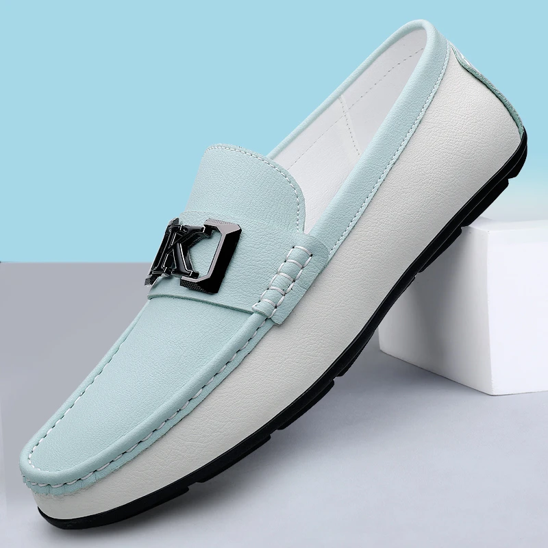 爆款豆豆鞋男秋季新款真皮百搭透气休闲鞋软底软面韩版潮流手工鞋