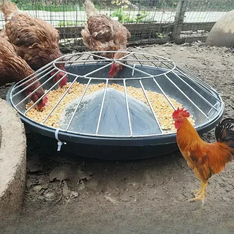 【个位数】新款圆形鸡鸭鹅通用喂食槽大孔距不卡头不卡料养殖