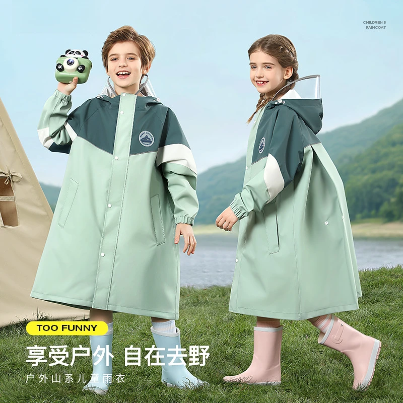 儿童雨衣女童男童女孩幼儿园小学生小童宝宝书包位雨披中大童雨衣