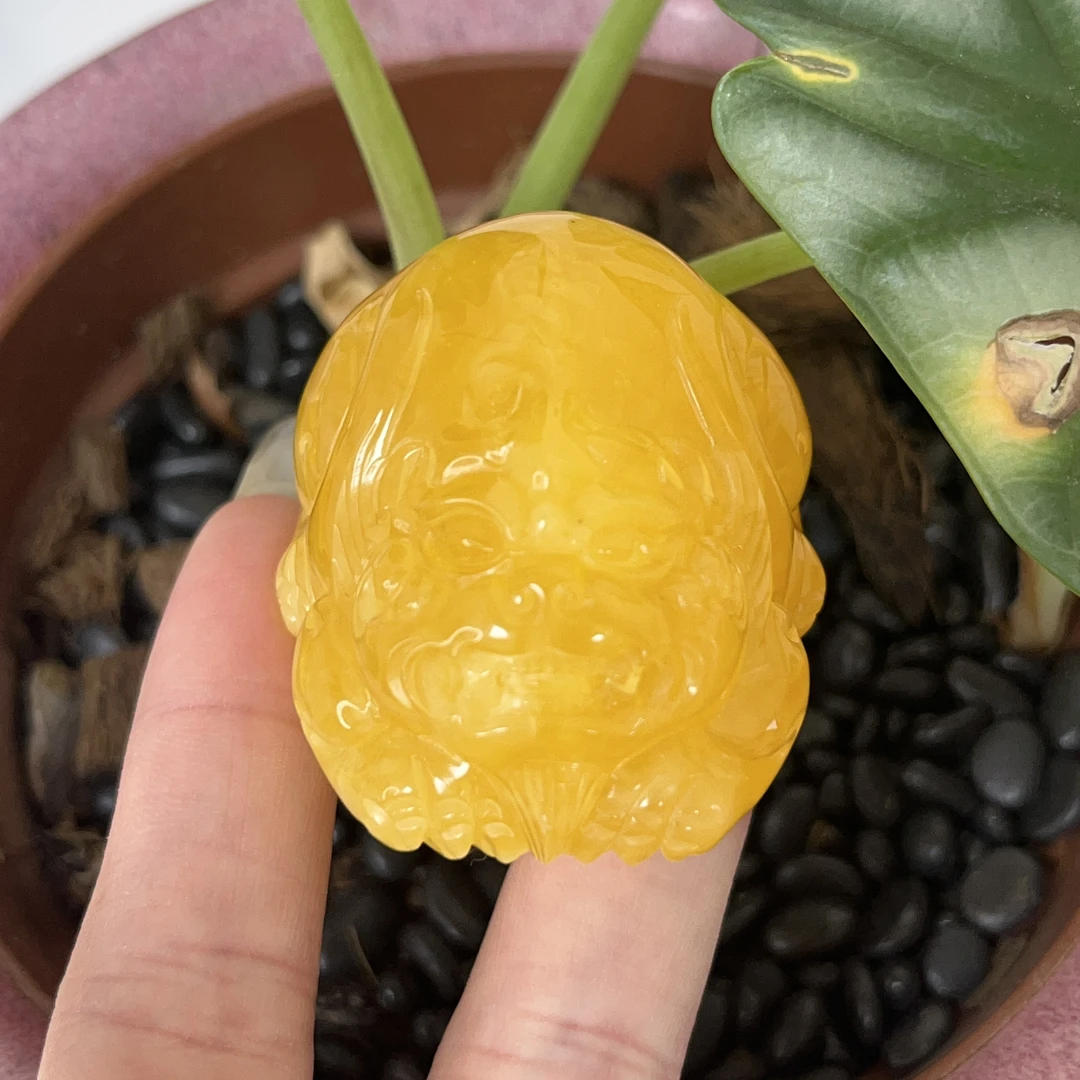 天然原矿无优化无烤色无补胶无煮蜜无辐照蜜蜡貔貅吊坠（1220）