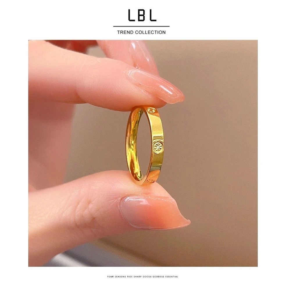 铜合金塑料戒指 铜合金戒指 不掉色钻纹米子戒指女ins小众设计情