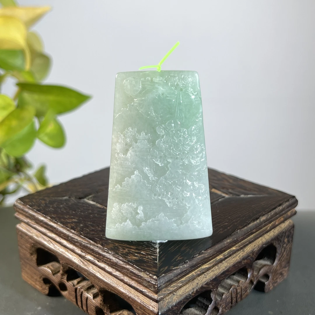 JTA26-41 天然缅甸A货翡翠 山水牌