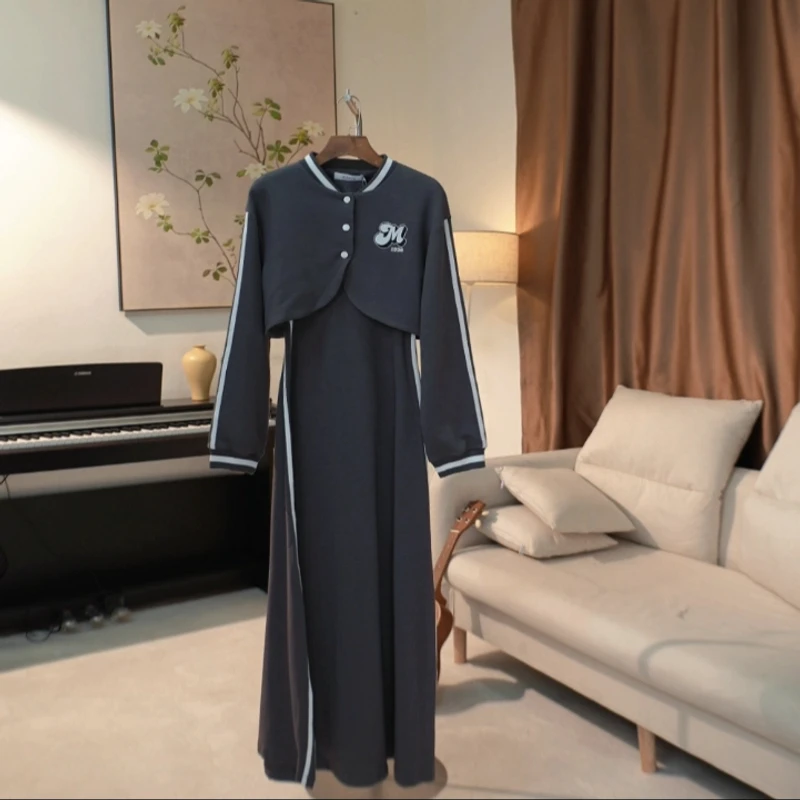 D186 时尚潮流背心裙+外套两件套女 80030