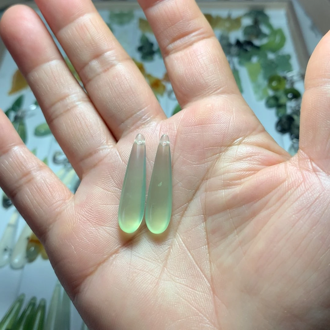 蛇纹石玉耳饰未镶嵌@****?