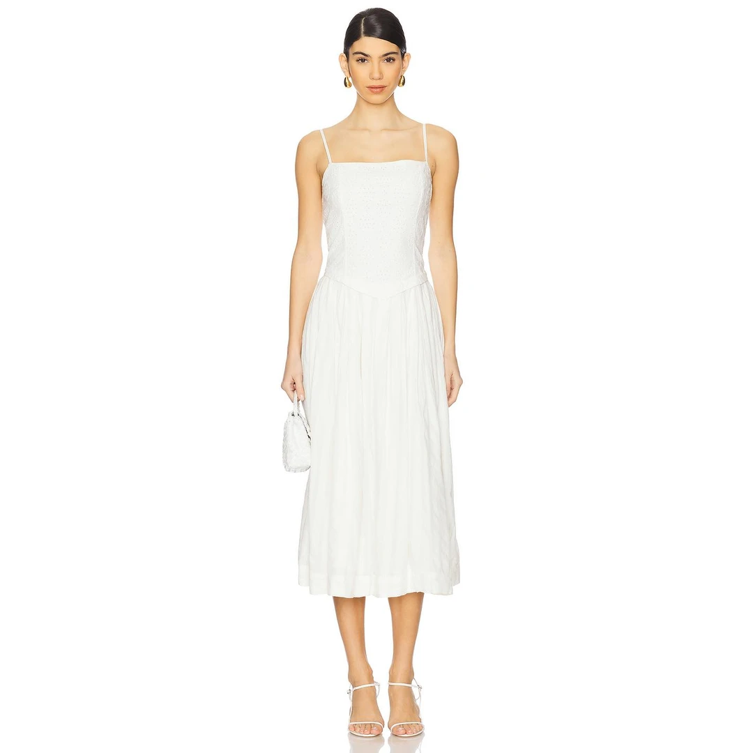 FREE PEOPLE FREE PEOPLE SALVADOR 中长款连衣裙 象牙白