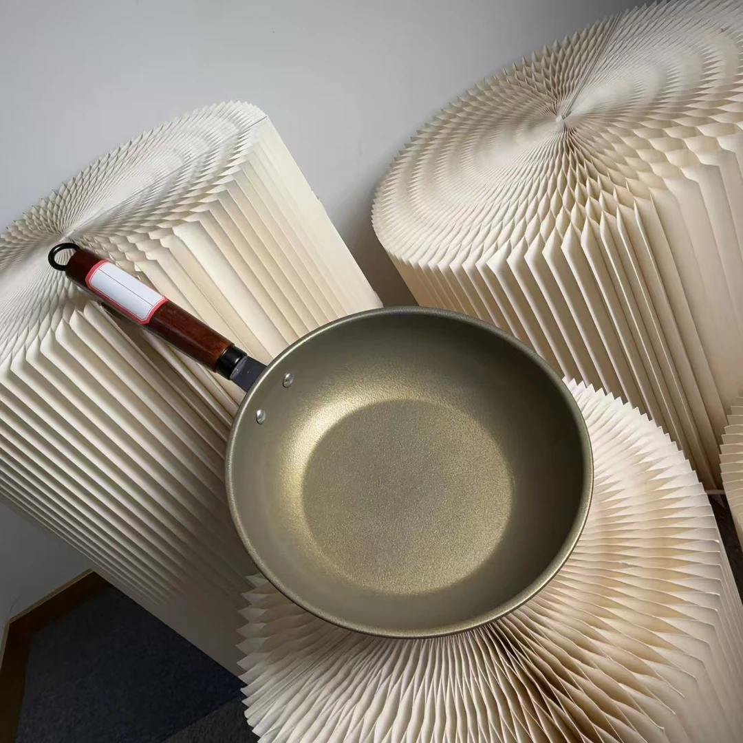 家用平底煎锅加高小炒锅炒菜锅炒锅不粘锅电磁炉通用随机发货