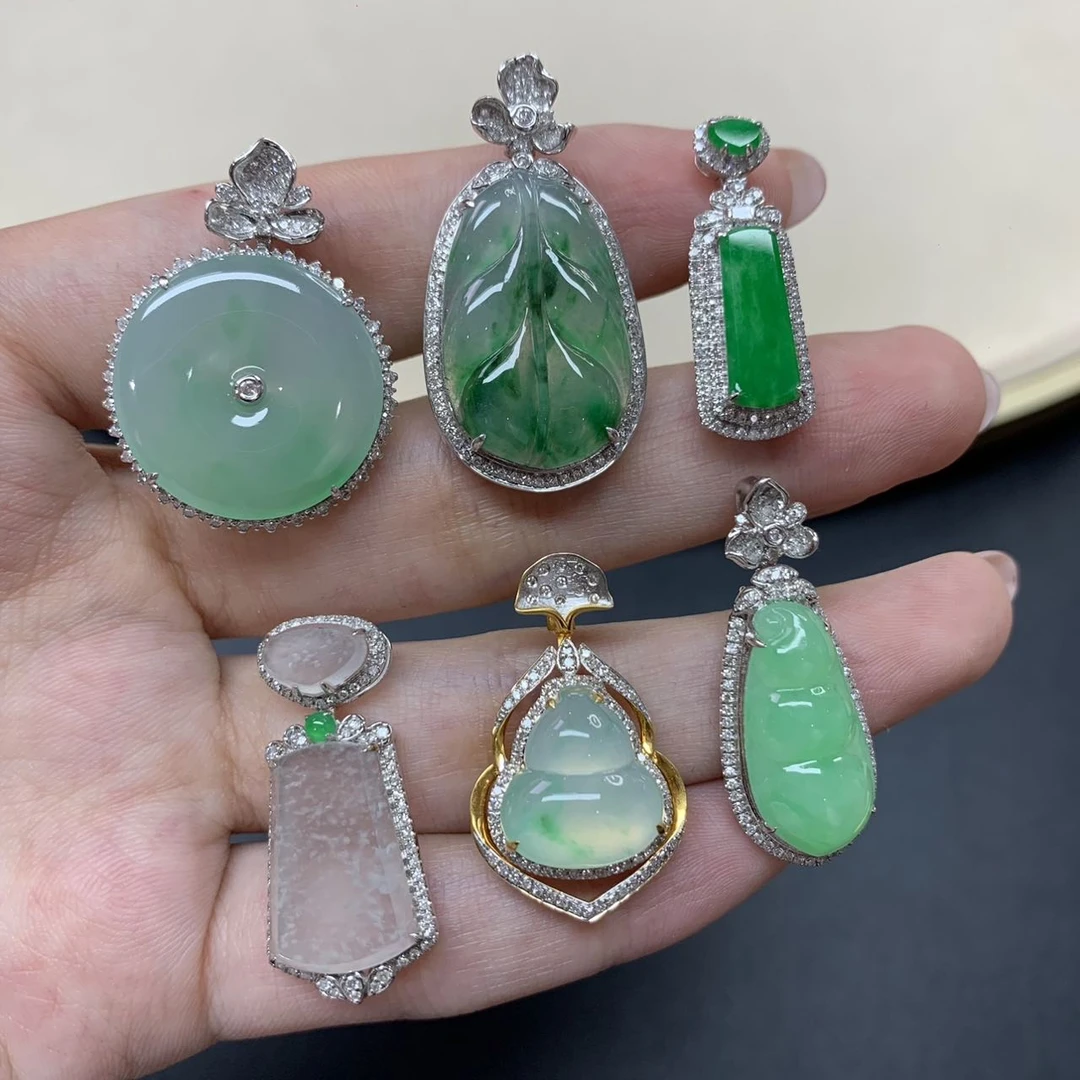 【小雪臻选】翡翠吊坠-18K金-|CXQ21多样性发其一|A64