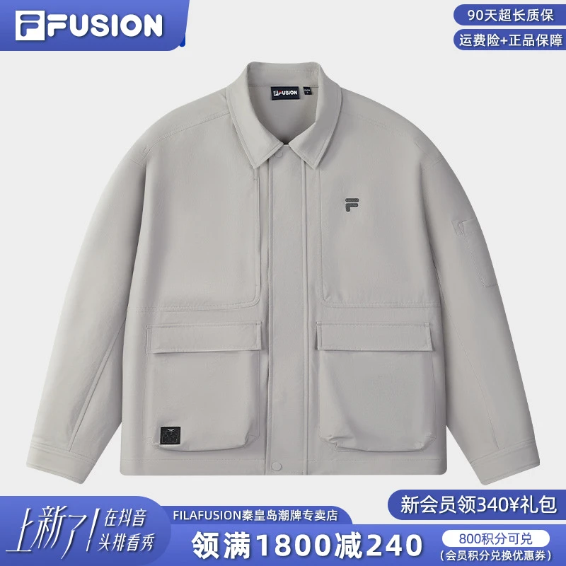FILA斐乐【新款教练夹克】男士秋梭织外套翻领行政风休闲T11M543702