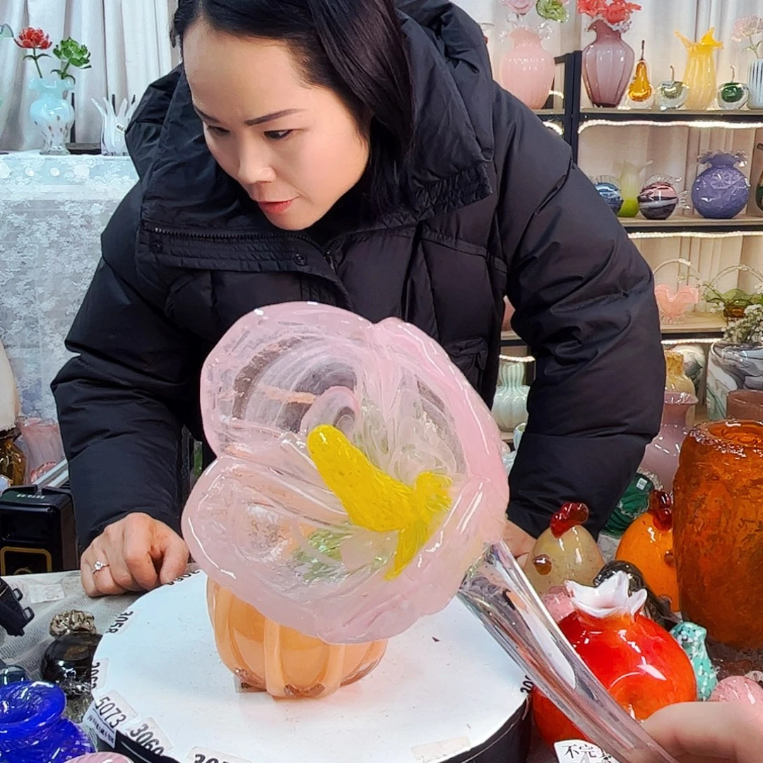 桃花家悦美居琉璃摆件瑕疵