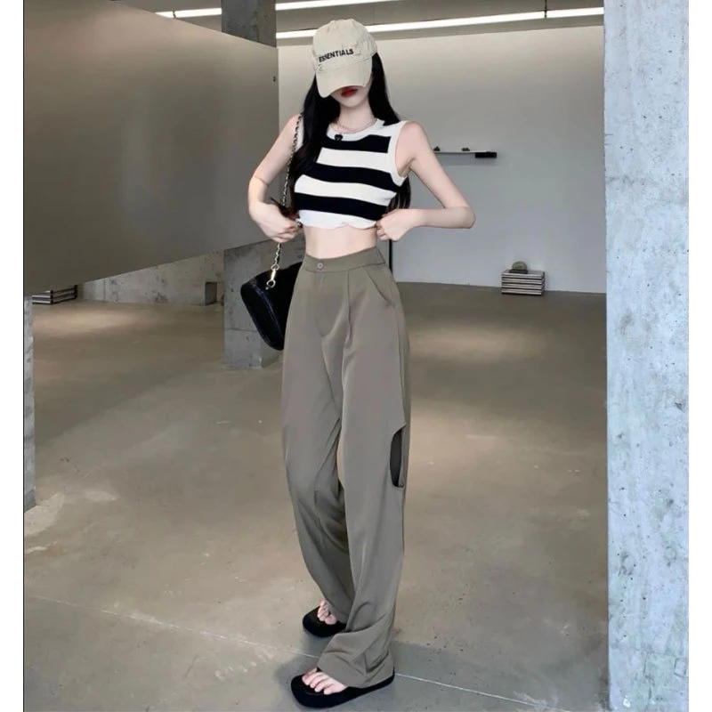 2025夏季新款针织条纹显瘦背心