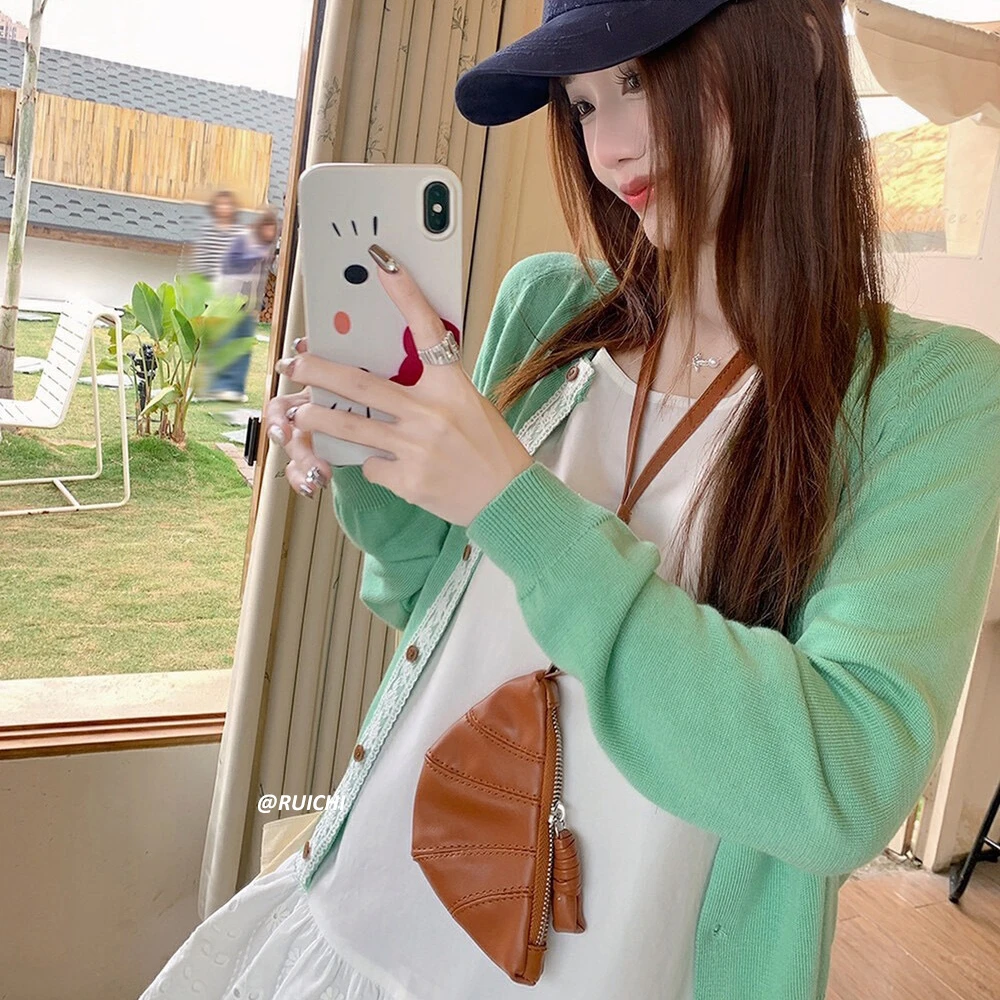 质感满分~韩系风纯色针织开衫上衣2025新款百搭时尚上衣