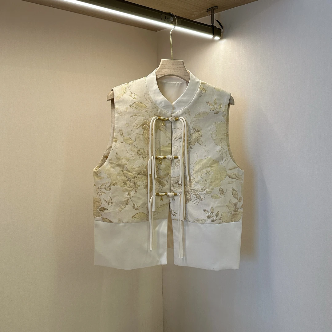 【婷婷推荐】89311早春款 国风盘扣薄款时尚百搭马甲背心