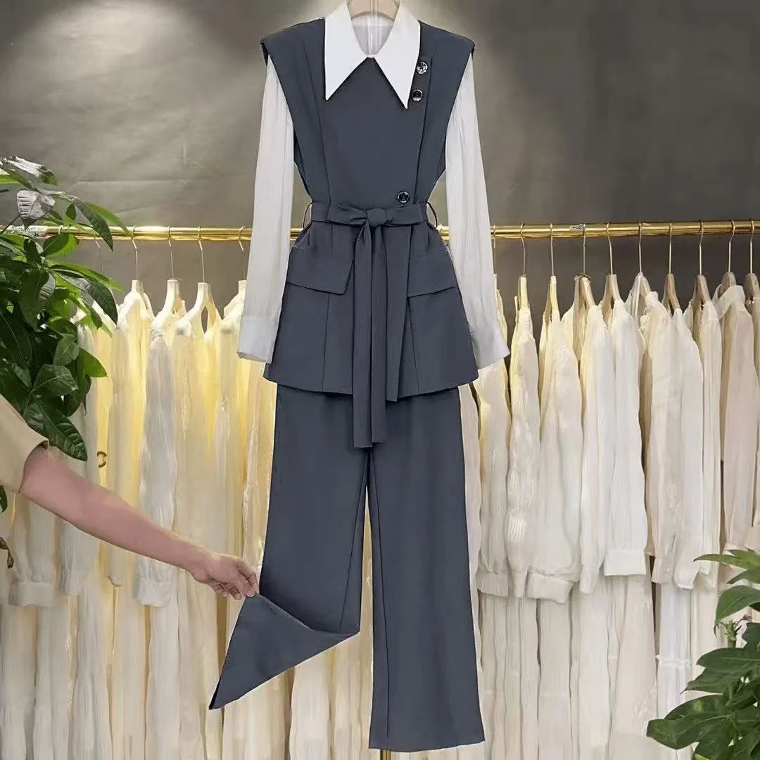 轻熟风极简风时尚套装百搭减龄网红城市简约通勤老钱风