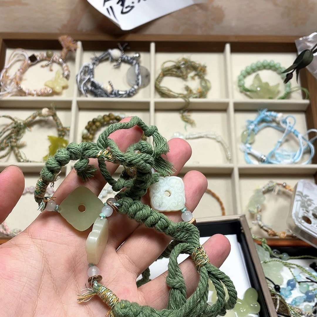 合金蛇纹石玉手链