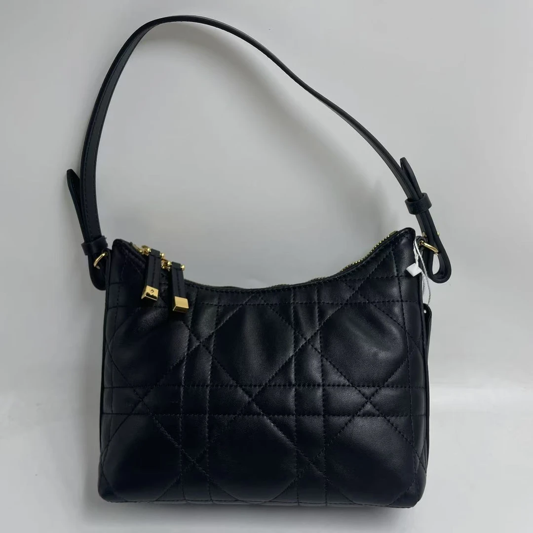 TOLEX2025新款手工百搭真皮女包d腋下饺子女包黑蓝色18.5cm