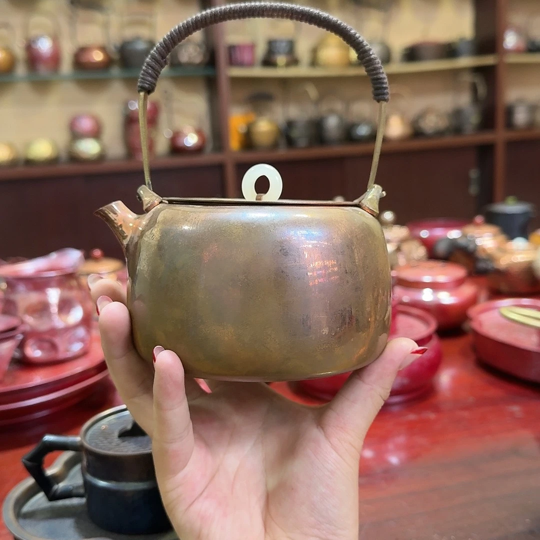猫***兄紫铜烤色手工摆件