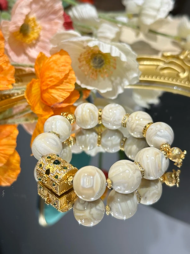 合金手链 【源真】中式百搭手串白色轻奢