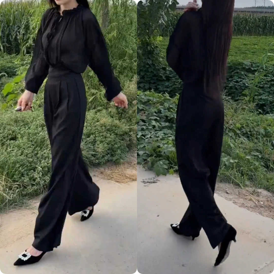 2025秋季新款时尚修身显瘦款女气质网红洋气两件套百搭款G6365