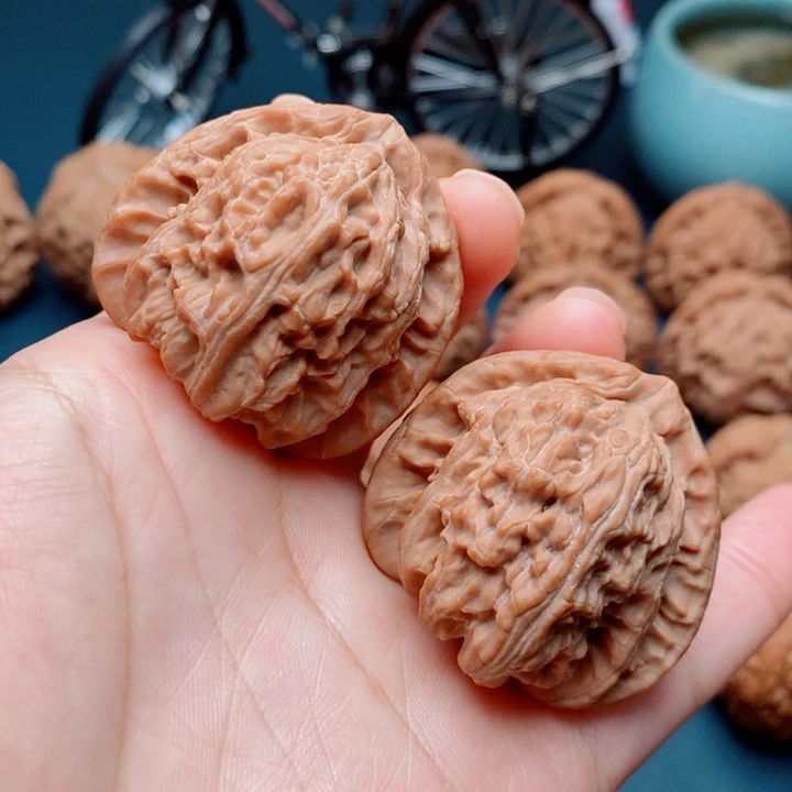 把件文玩核桃白狮子40全品