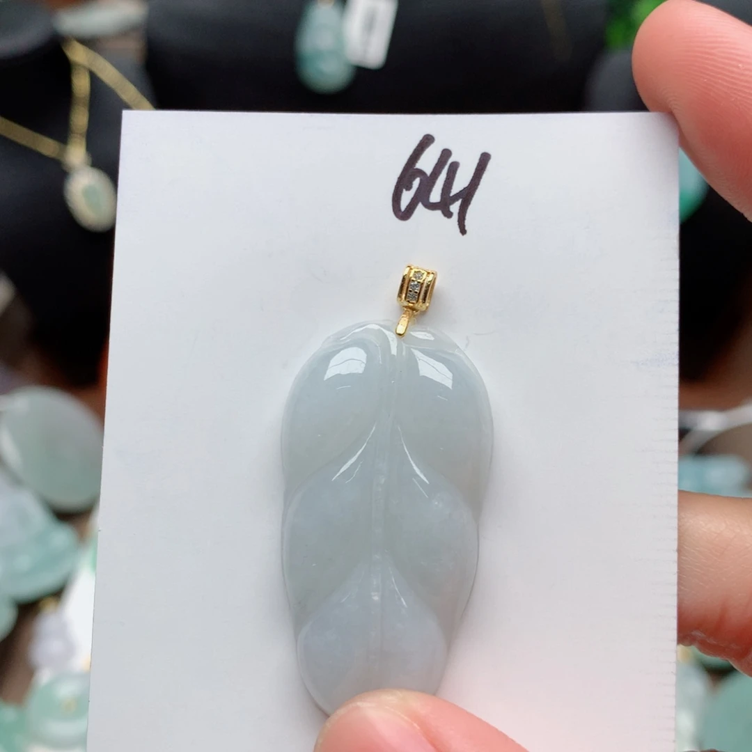 翡翠颈饰银S925镀金镶嵌吊坠