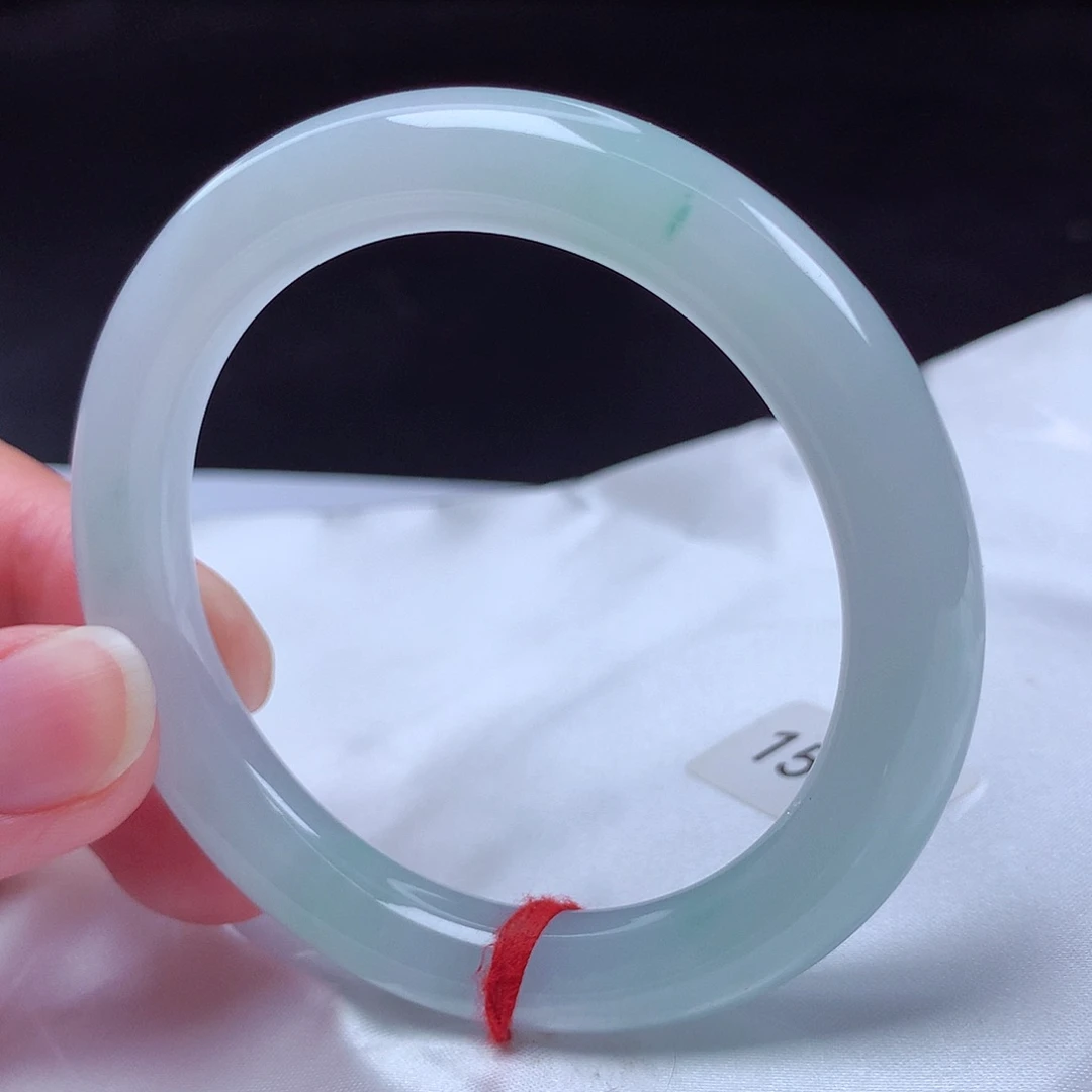 翡翠未镶嵌手镯52圆条s1530