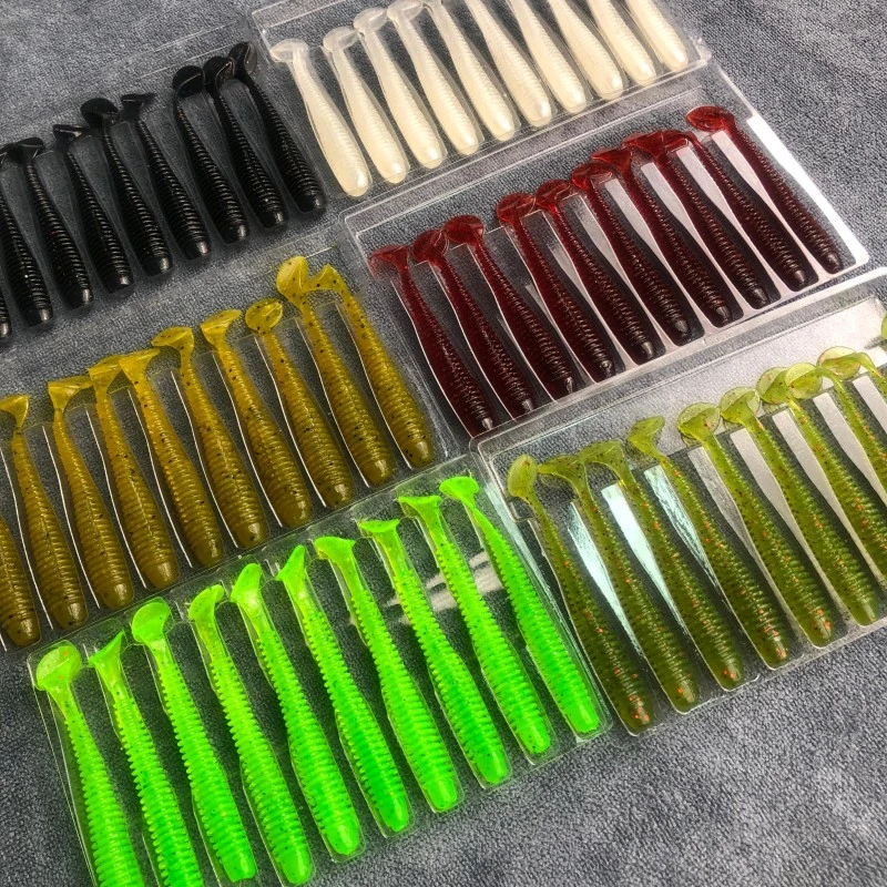 必路路亚软饵螺纹T尾 鲈鱼鳜鱼翘嘴产品适合黑坑野钓