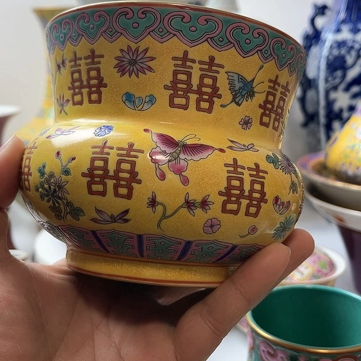 摆件你**光珐琅彩 珐琅彩 渣斗