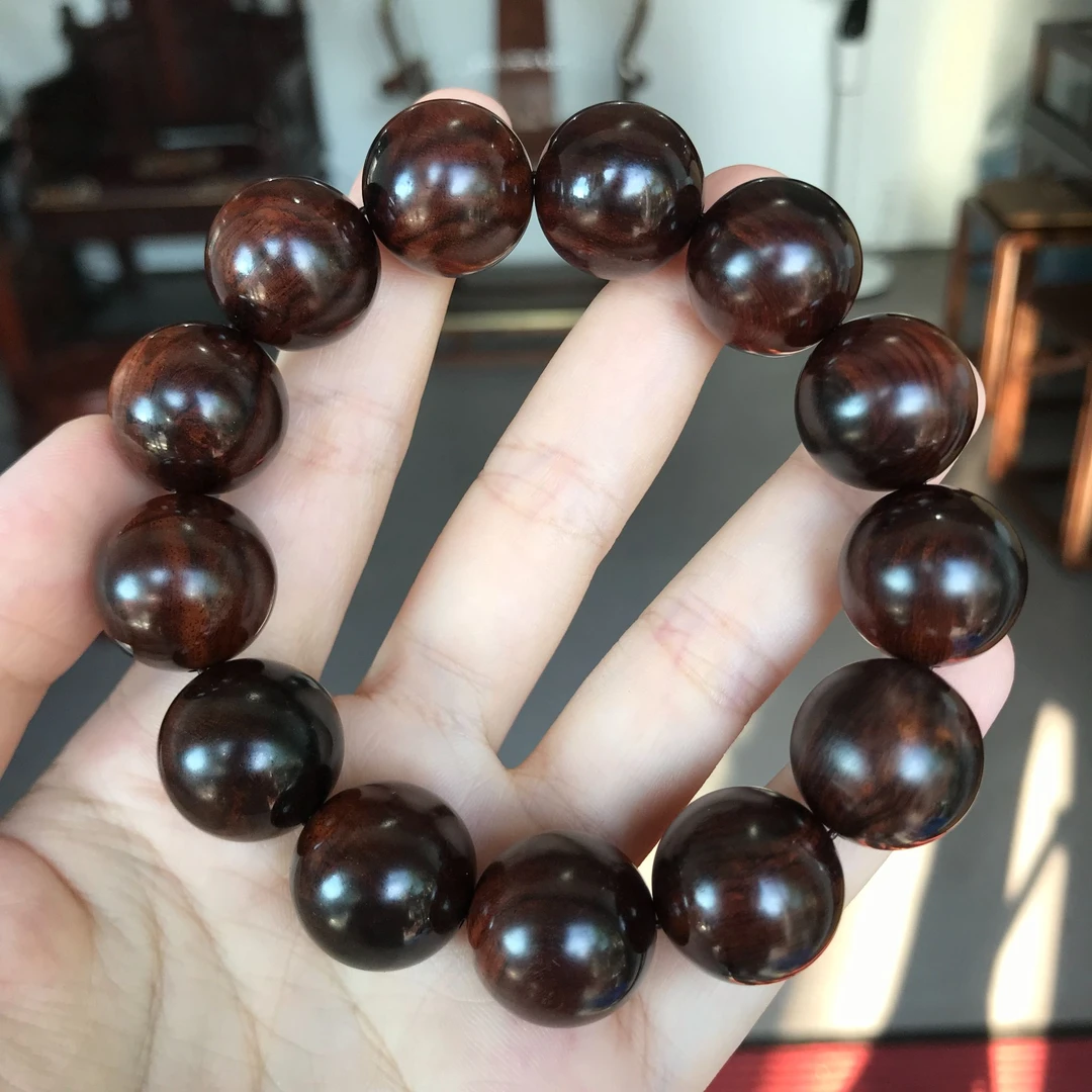 【浮生甄选】海南黄花梨紫油梨顺纹1.8手串FS054