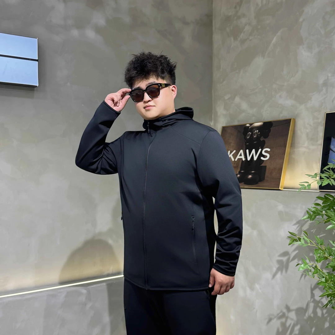 大码男装 秋季净版简约 百搭时尚 加绒开衫外套5209