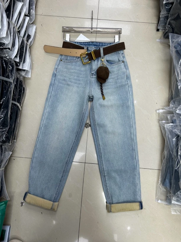 丑丫头2329浅蓝色宽松哈伦裤