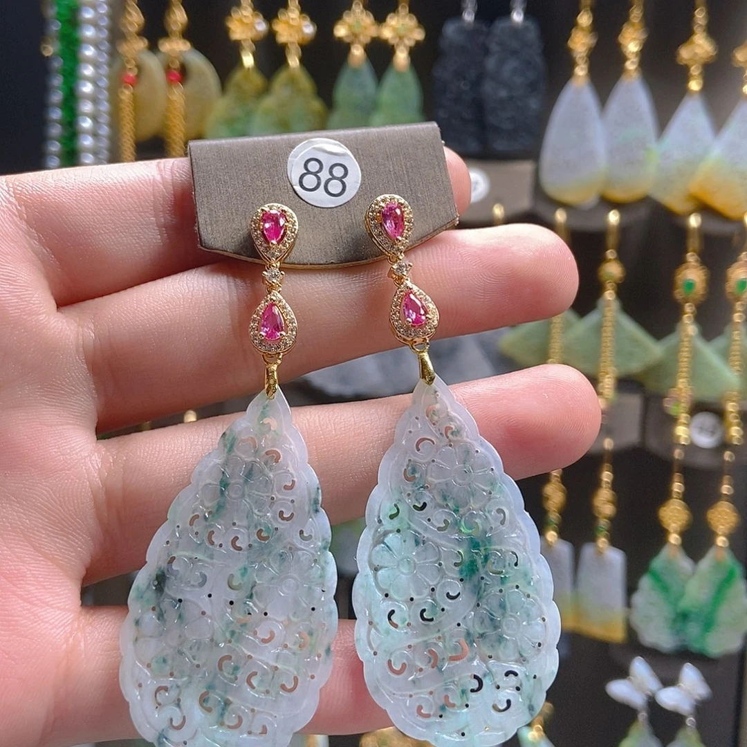 翡翠未镶嵌耳饰翡翠