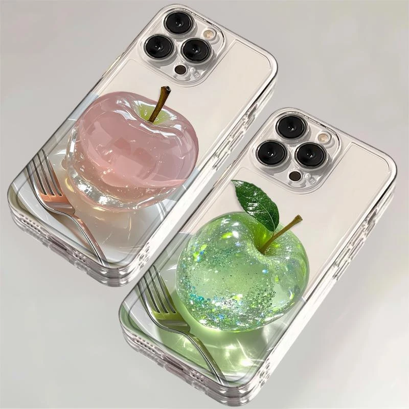 小众粉青苹果适用苹果16手机壳华为荣耀透明VIVO防摔OPPO全包小米
