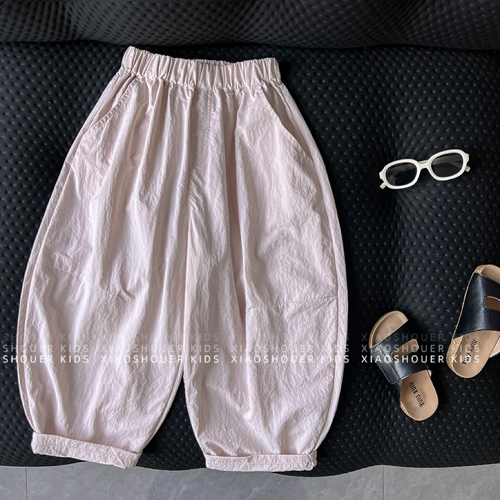 【小首尔】Q2现货-男女童夏季薄款气球裤宽松九分裤子HBB7612