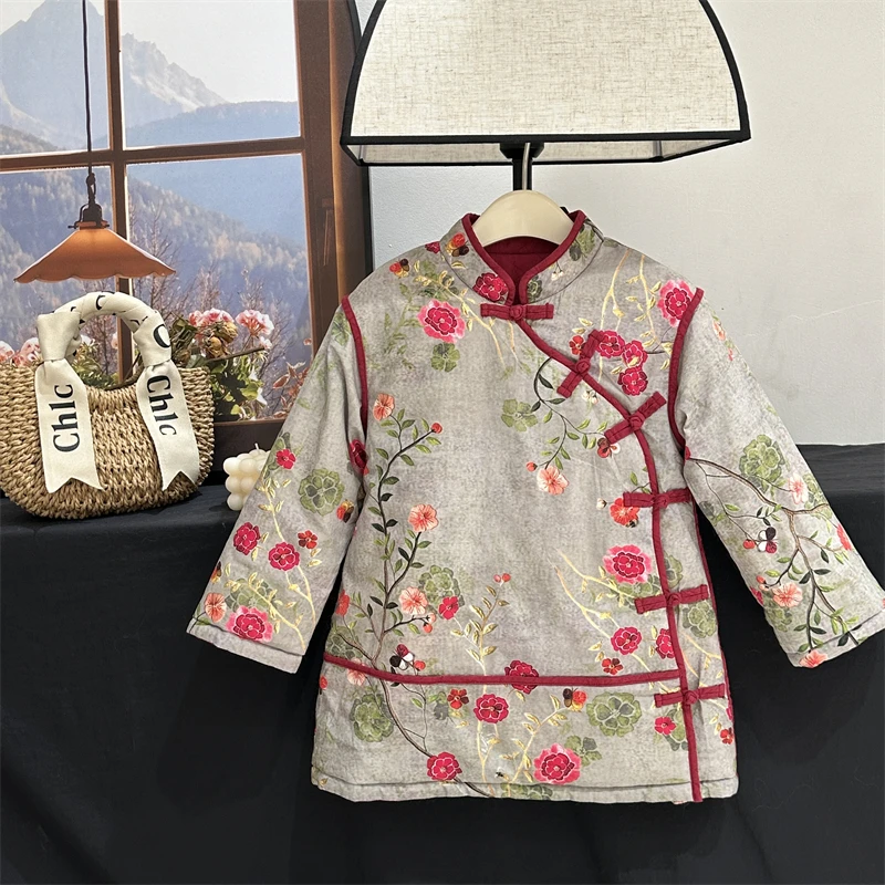 现货【如梦令】女童旗袍汉服拜年服儿童新年衣服冬季中式加厚棉袄