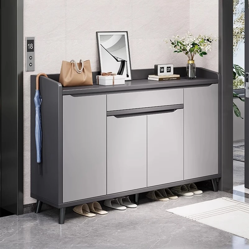 楼道鞋柜家用门口走廊2025新款大容量入户玄关储物收纳柜实木鞋架