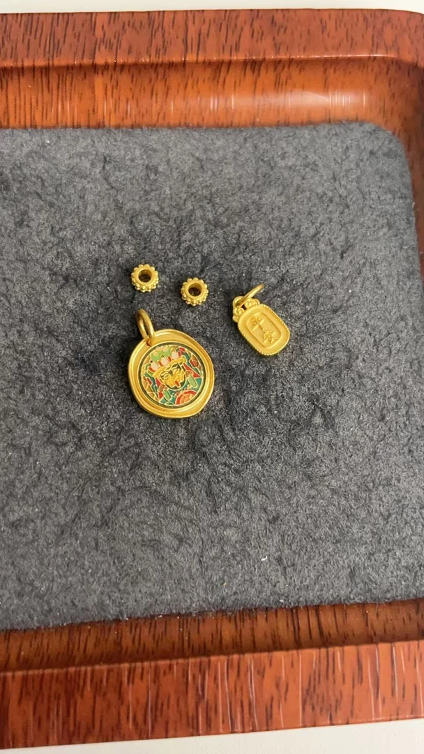 足金999 古法高温烧蓝扎基拉姆平安隔珠