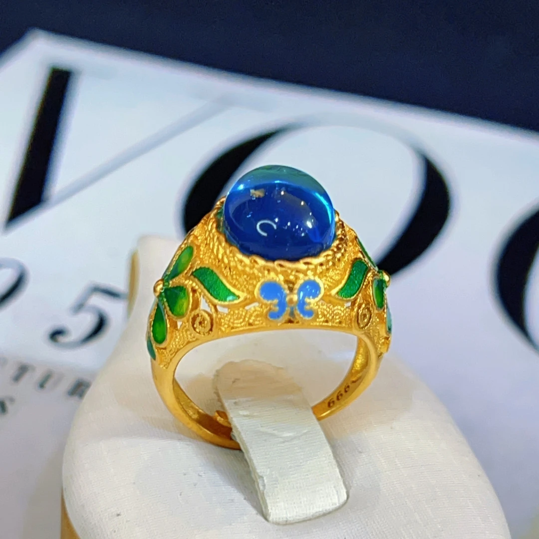 铜合金树脂戒指 哈尼西牧时尚百搭戒指#0008130