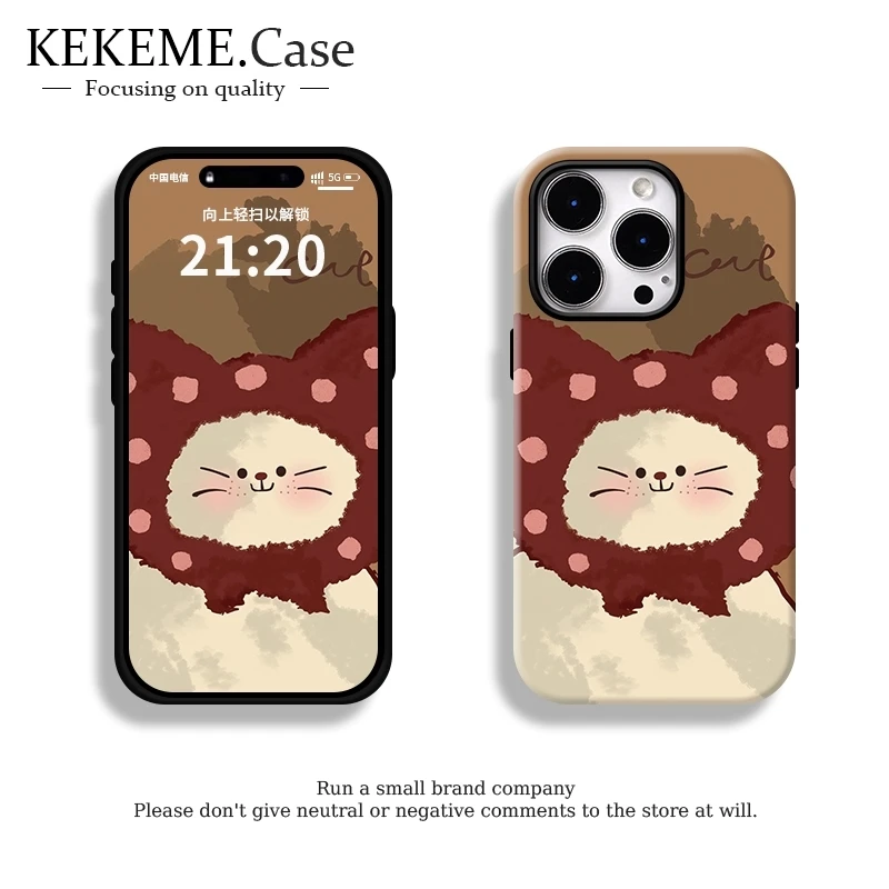 菲林二合一适用苹果华为vivo小米oppo手机壳头套小猫16PROMAX/15