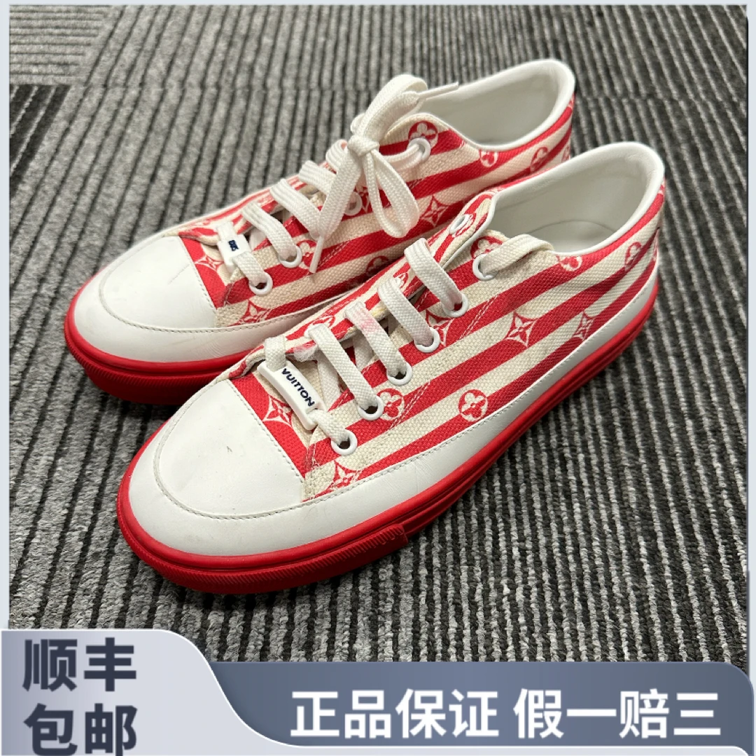 95新 LouisVuitton/路易威登 路易威登红白条纹板鞋 35码 95新#zz