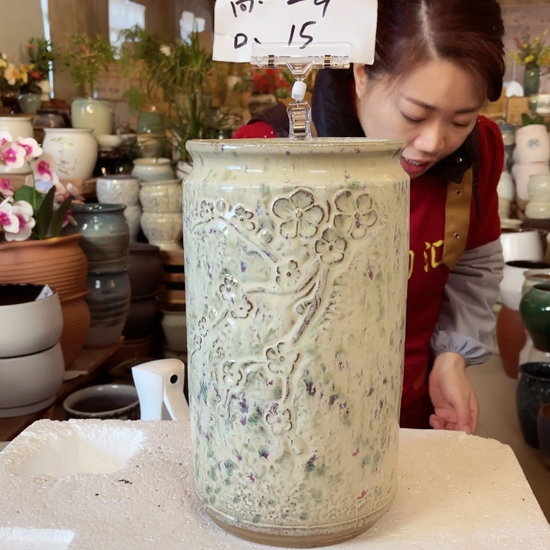 紫砂花盆高度29口径15