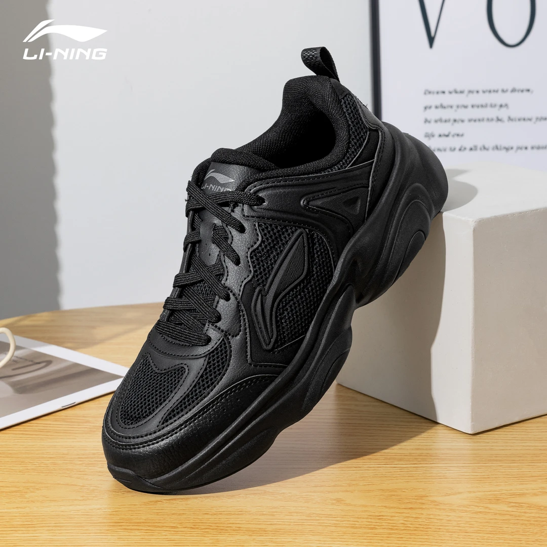 李宁奶椰休闲鞋男鞋2025秋新款网面舒适复古老爹鞋轻便透气运动鞋