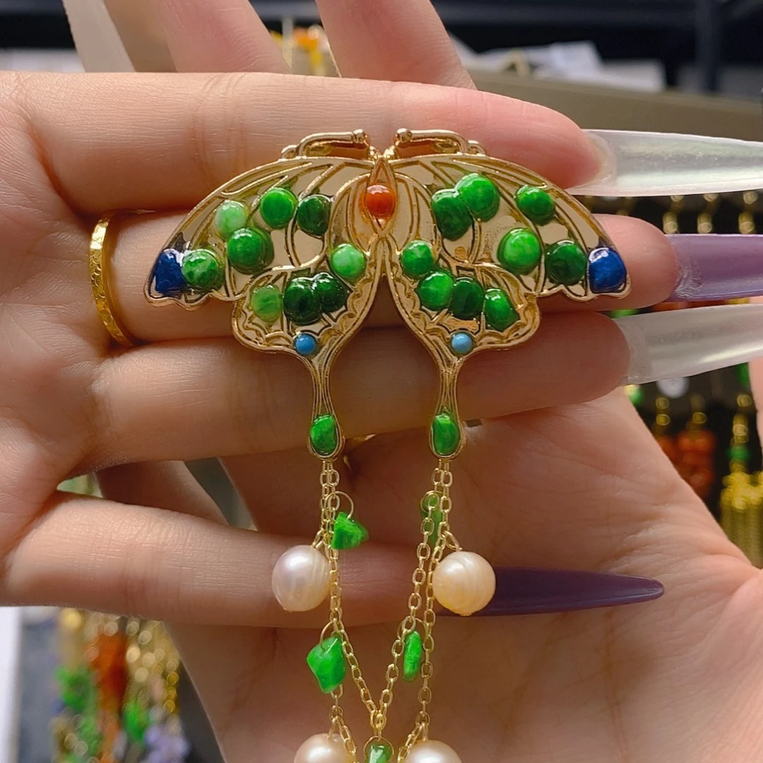 翡翠合金耳饰翡翠