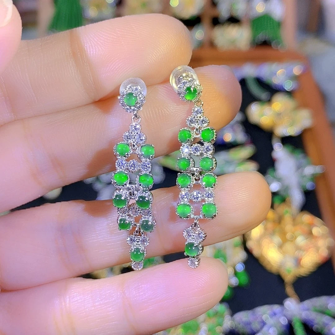 吊坠(不含链)银S925镶嵌翡翠