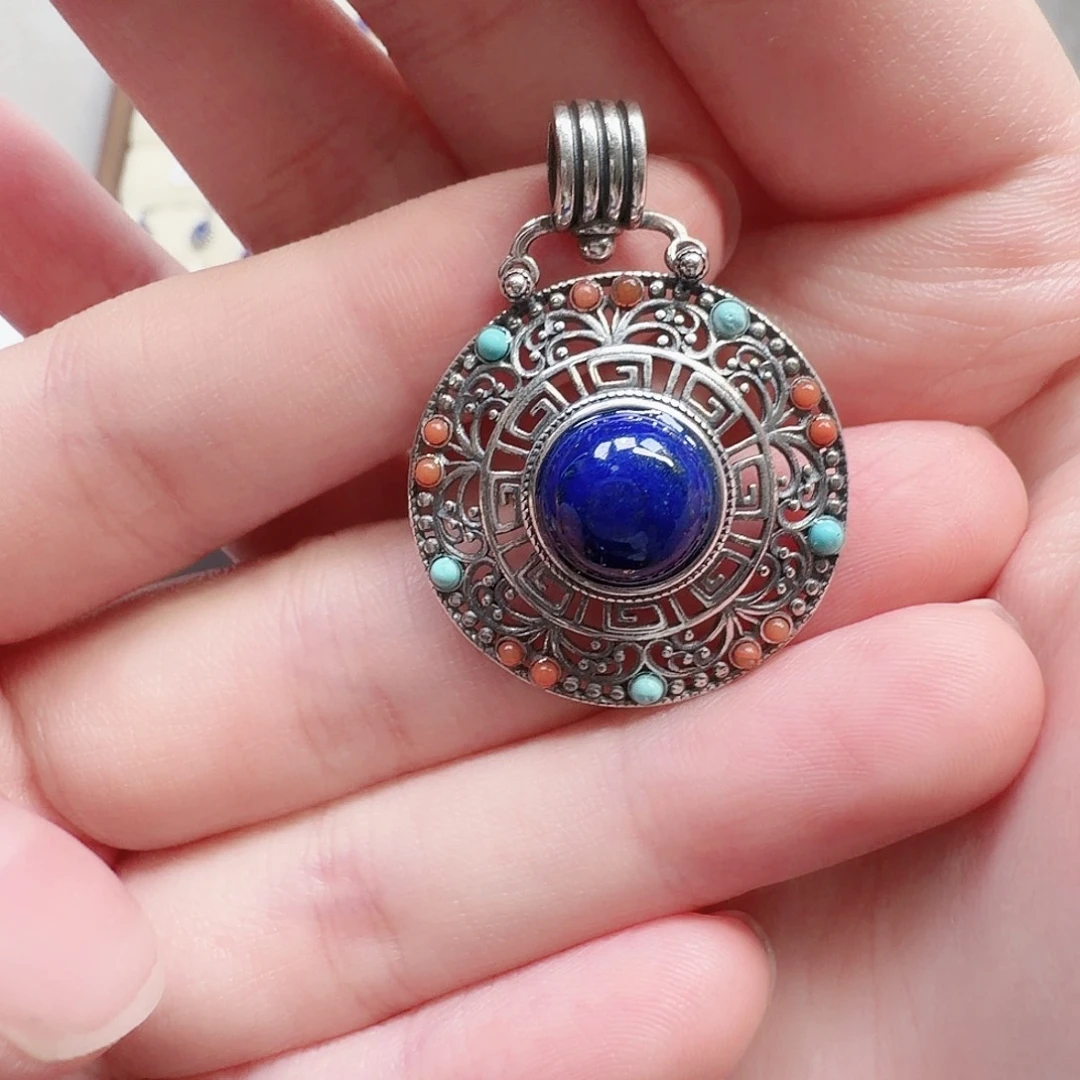 青金石未镶嵌颈饰17